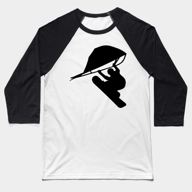 Snowboarder with kitewing Baseball T-Shirt by der-berliner